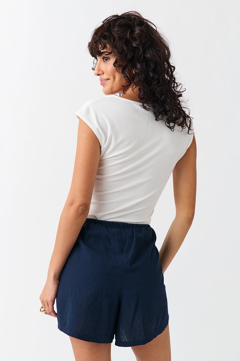 Relaxed linen blend shorts