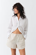 Relaxed linen blend shorts