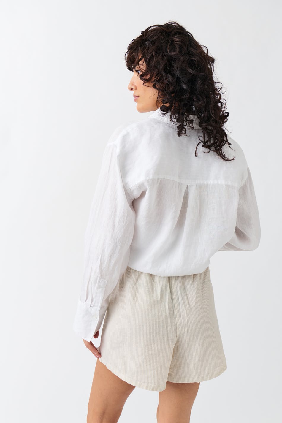 Relaxed linen blend shorts