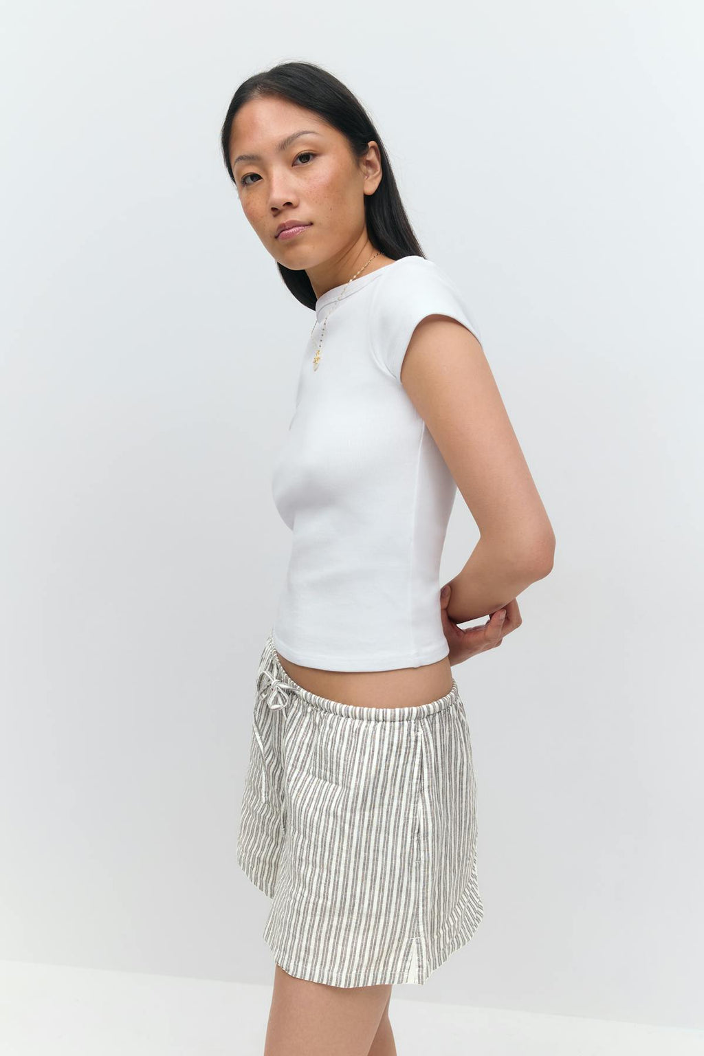 Relaxed linen blend shorts