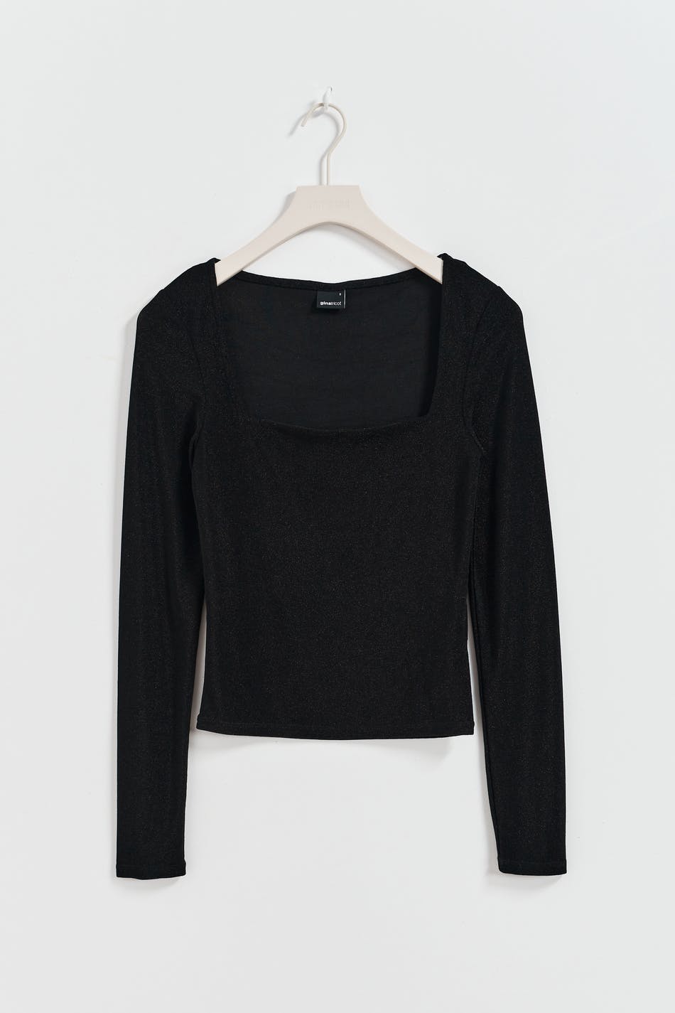 Square neck glitter top