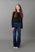 chunky low flare jeans