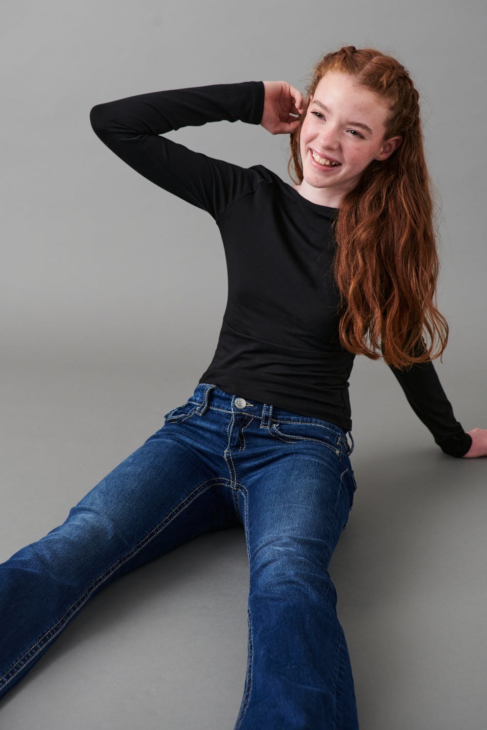 chunky low flare jeans