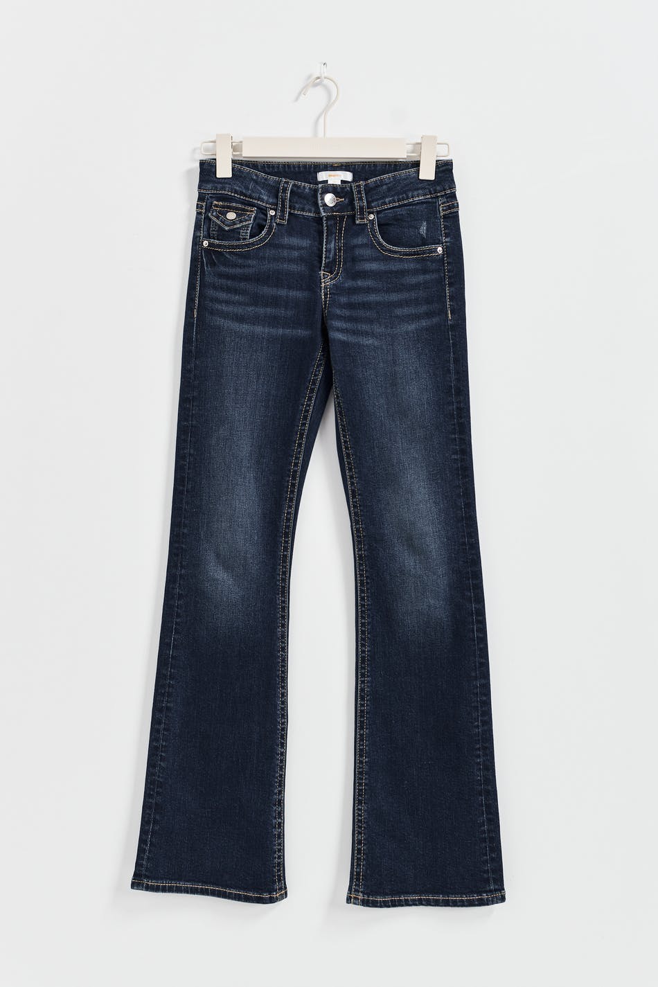 chunky low flare jeans
