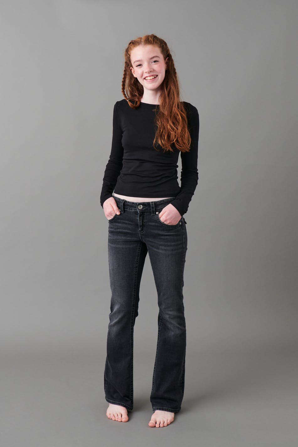chunky low flare jeans