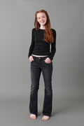 chunky low flare jeans