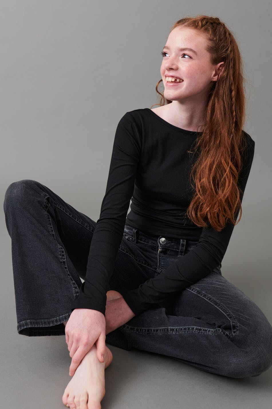 chunky low flare jeans