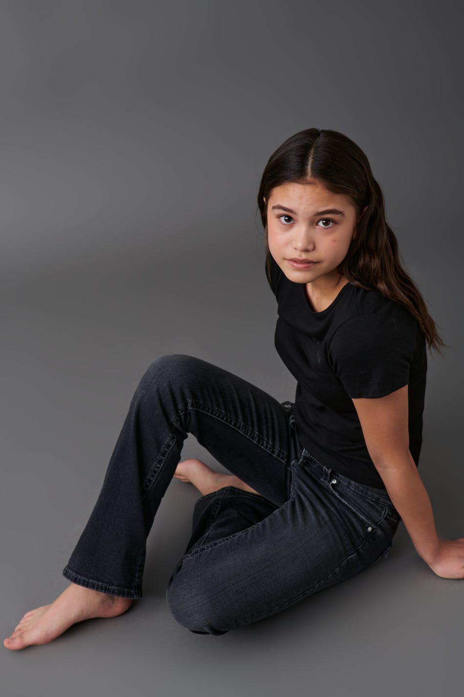 chunky low flare jeans