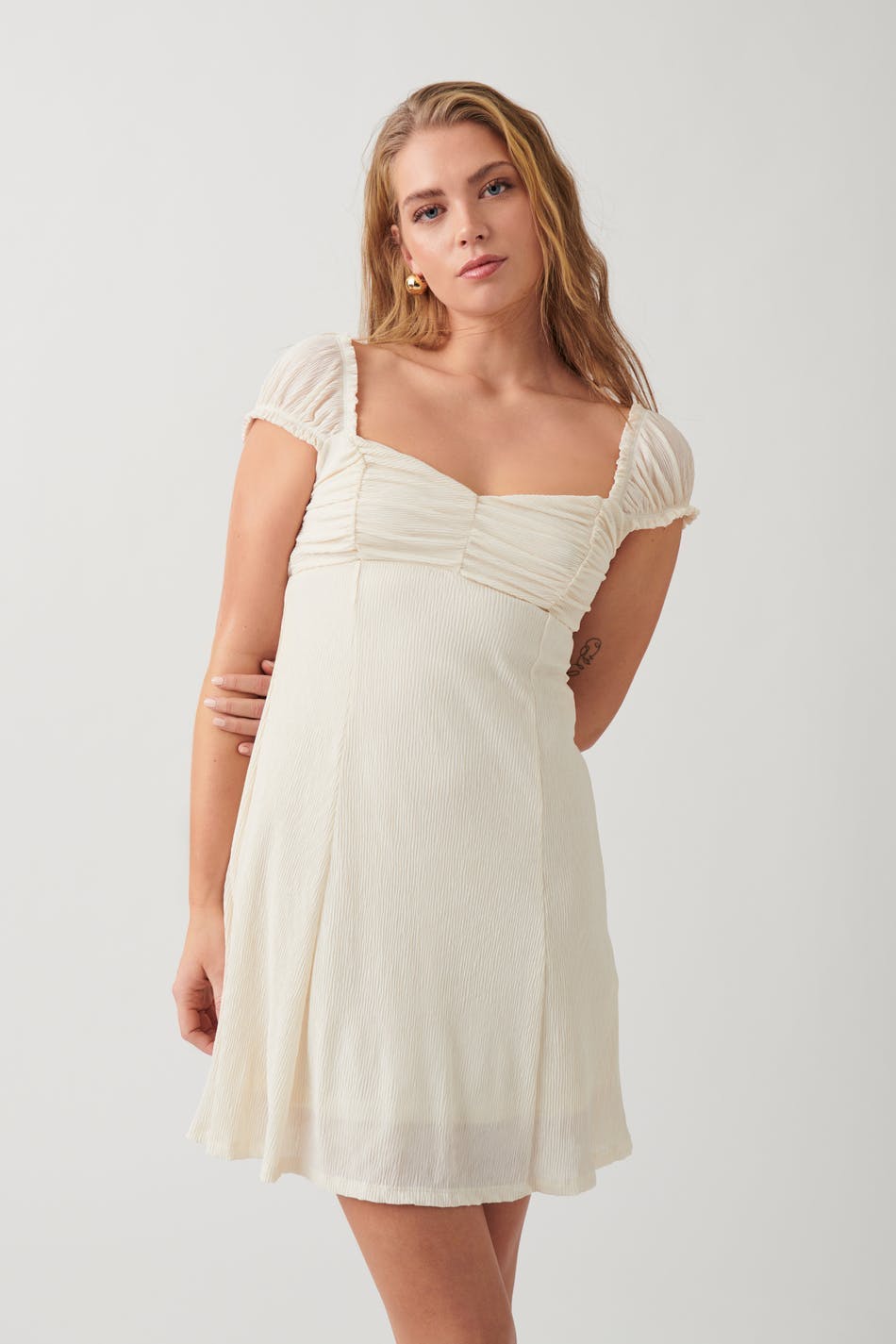 Crinkle mini dress