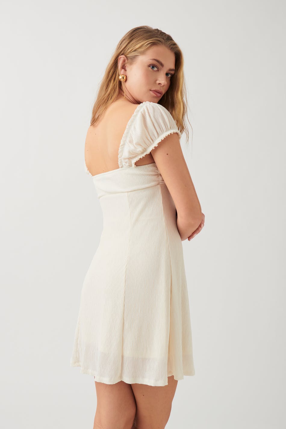 Crinkle mini dress