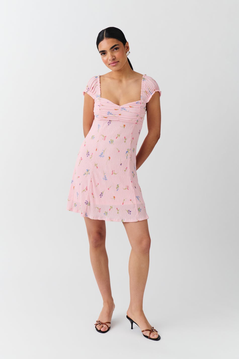Crinkle mini dress
