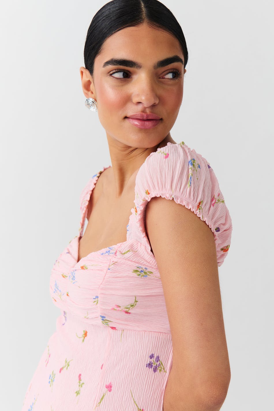 Crinkle mini dress