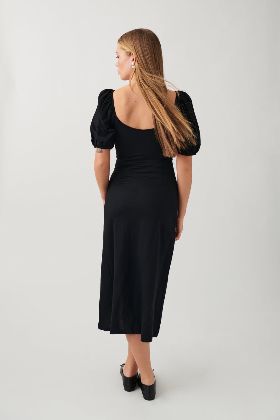Puff sleeve midi dress