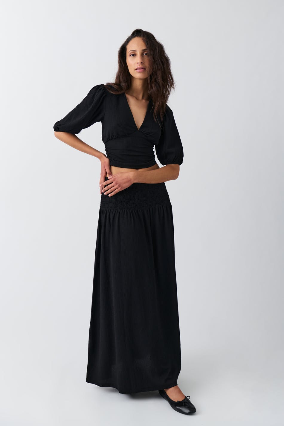 Smock maxi skirt