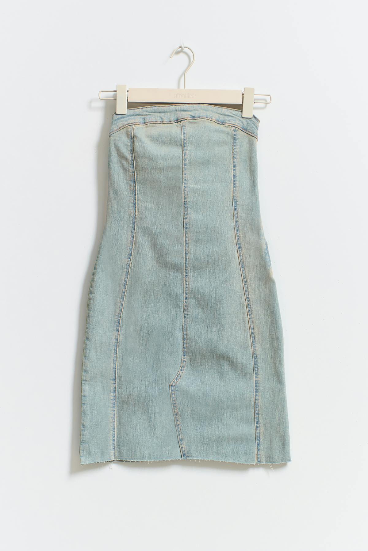 Tube denim dress