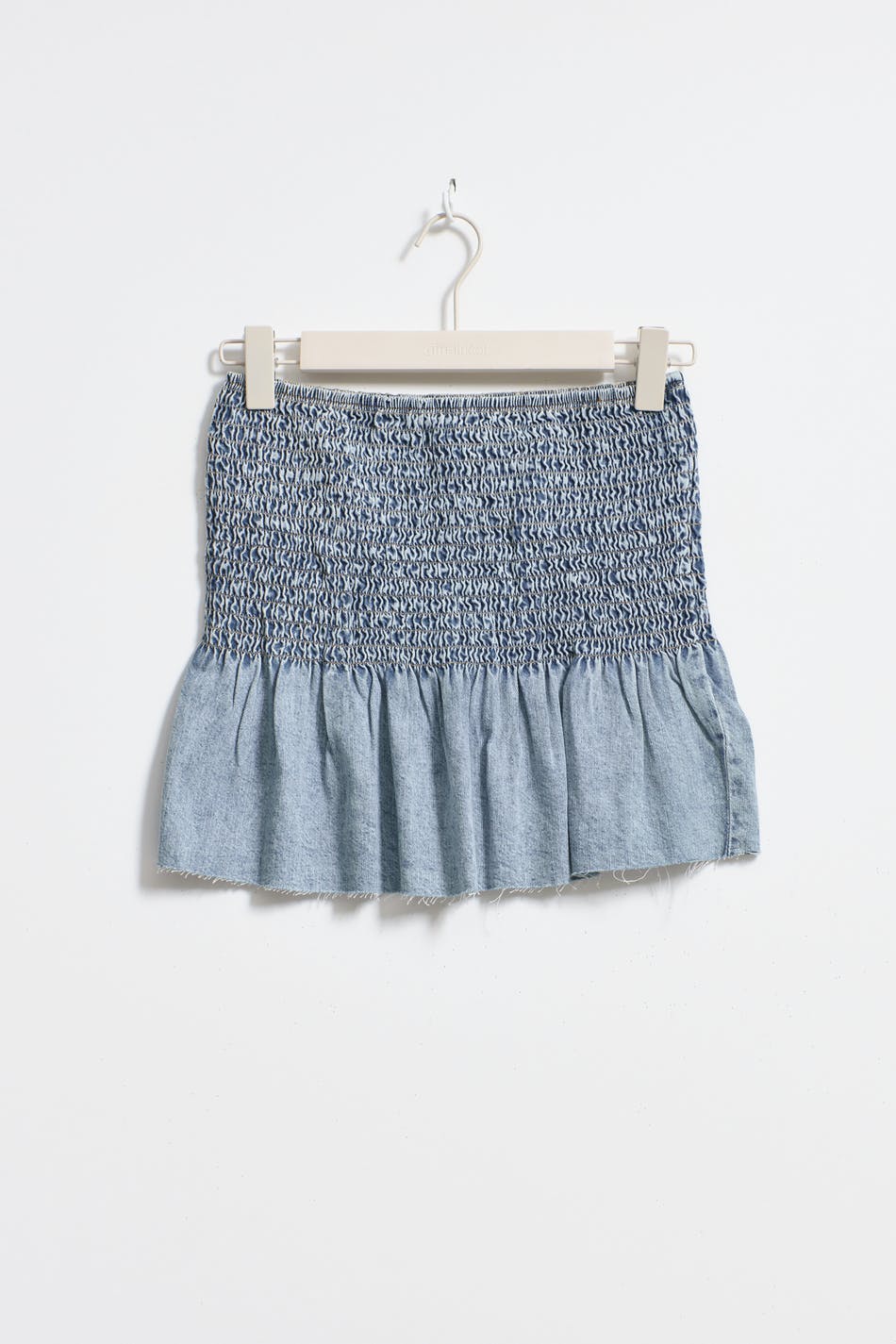 Smock peplum denim top
