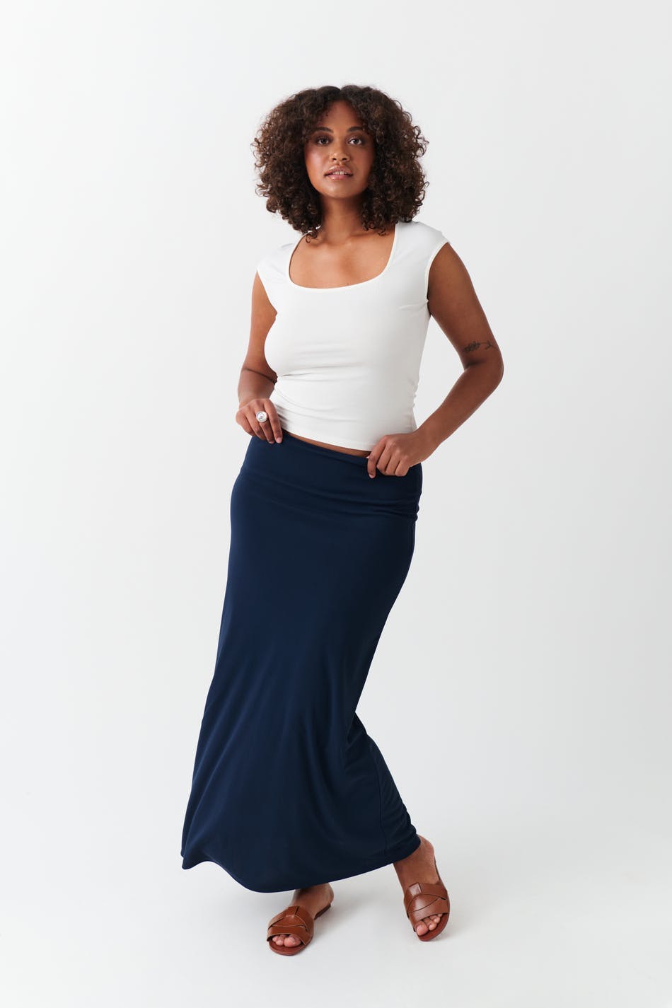 Low waist maxi skirt