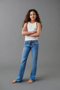 chunky basic flare jeans