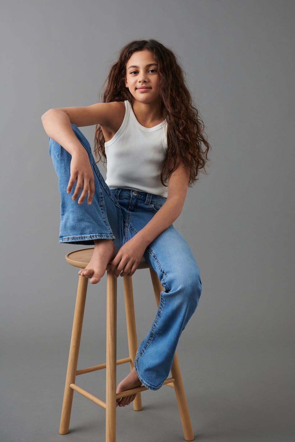 chunky basic flare jeans