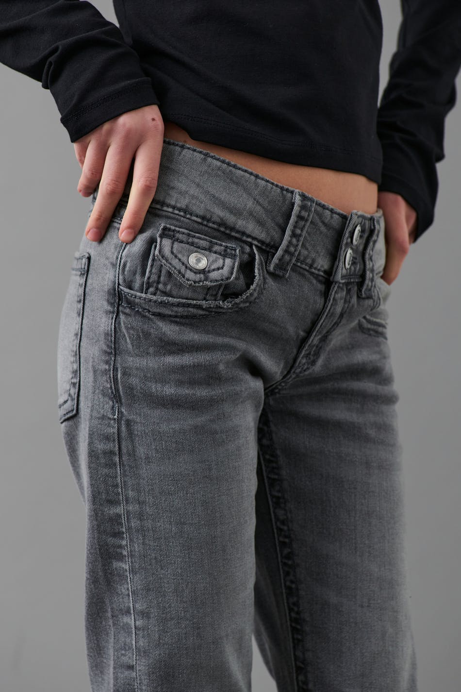 chunky basic flare jeans