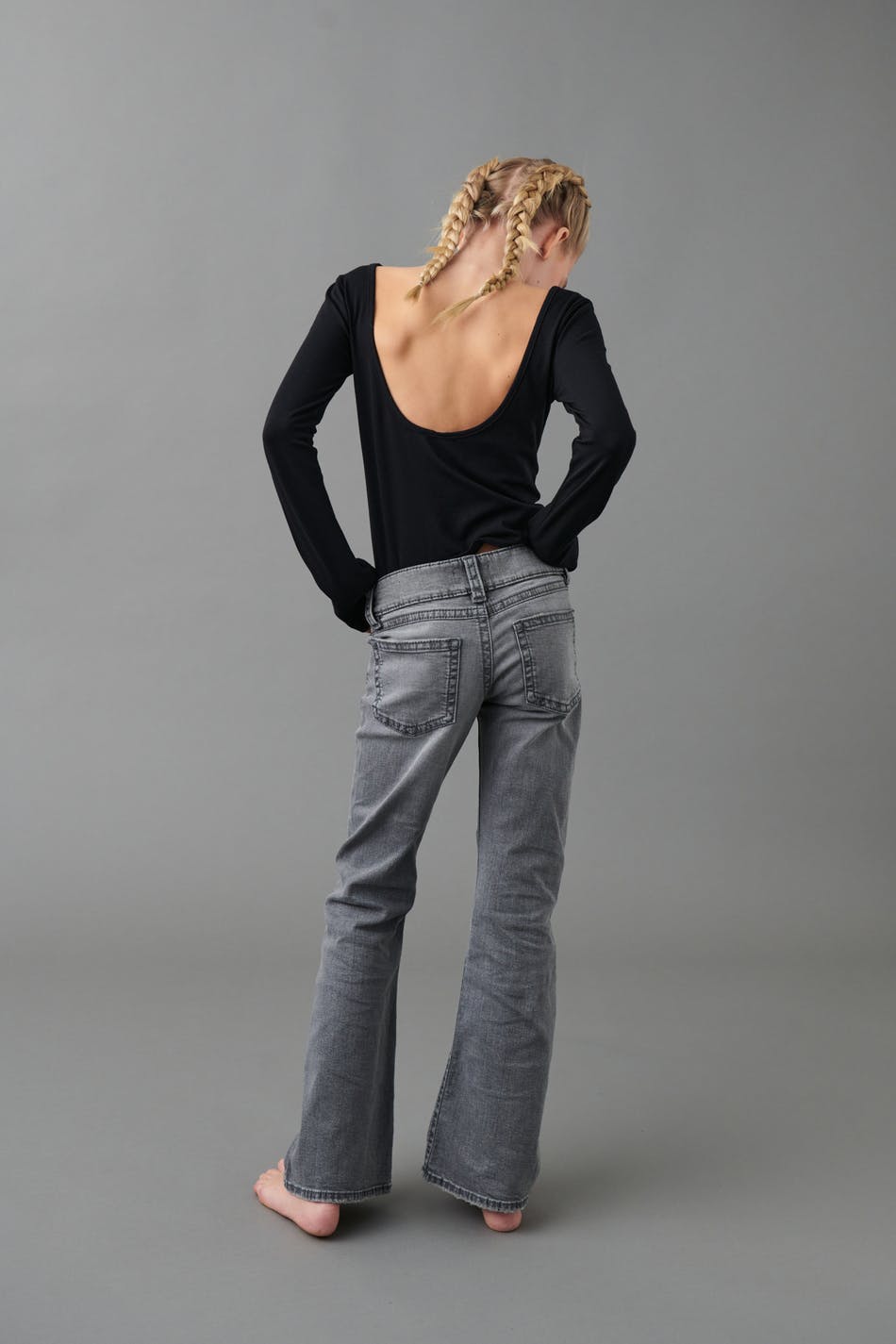 chunky basic flare jeans