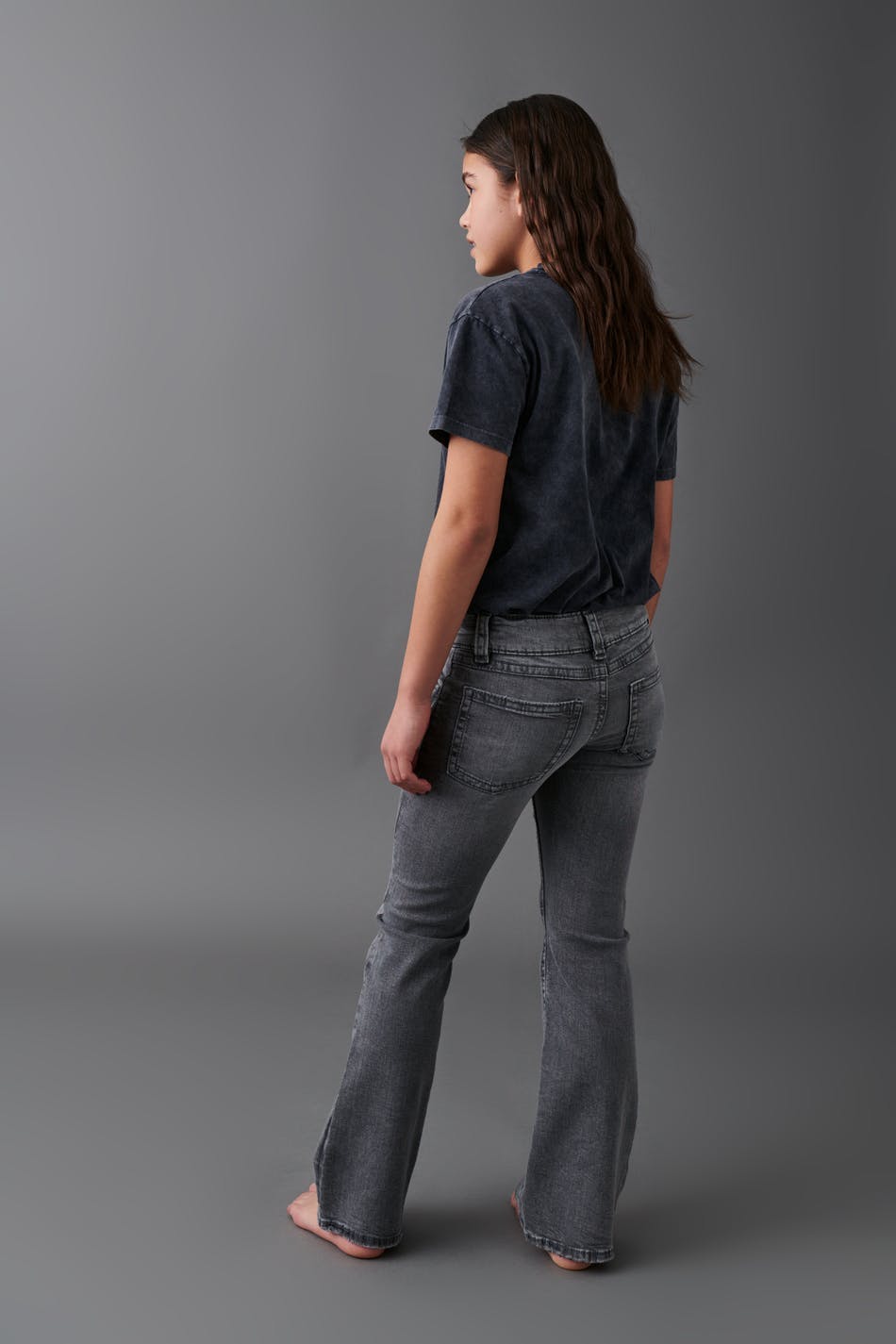chunky basic flare jeans