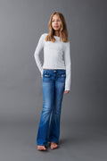 Front pocket bootcut jeans
