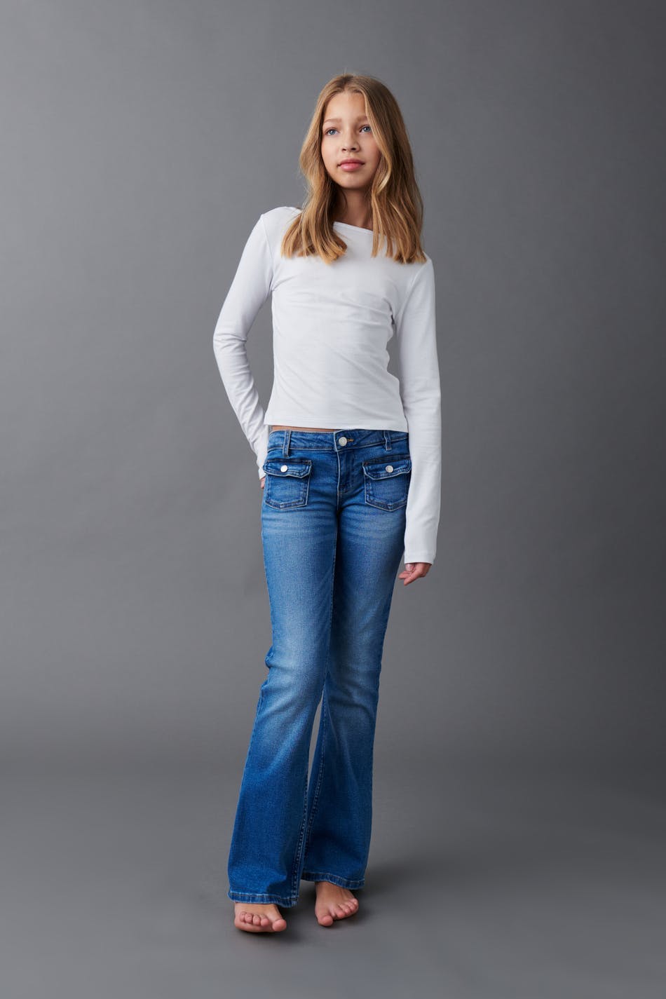 Front pocket bootcut jeans