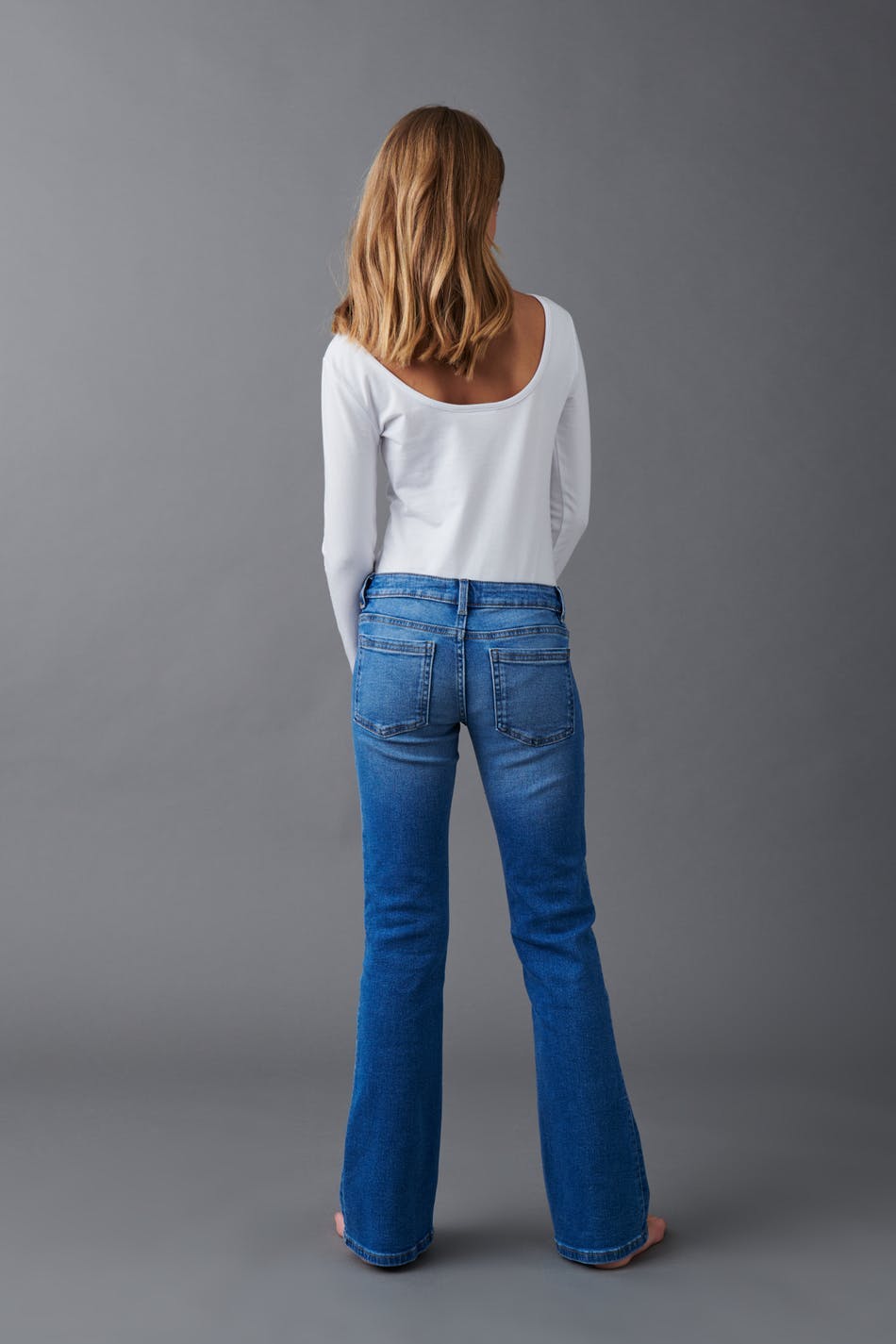 Front pocket bootcut jeans