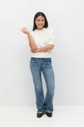 Front pocket bootcut jeans