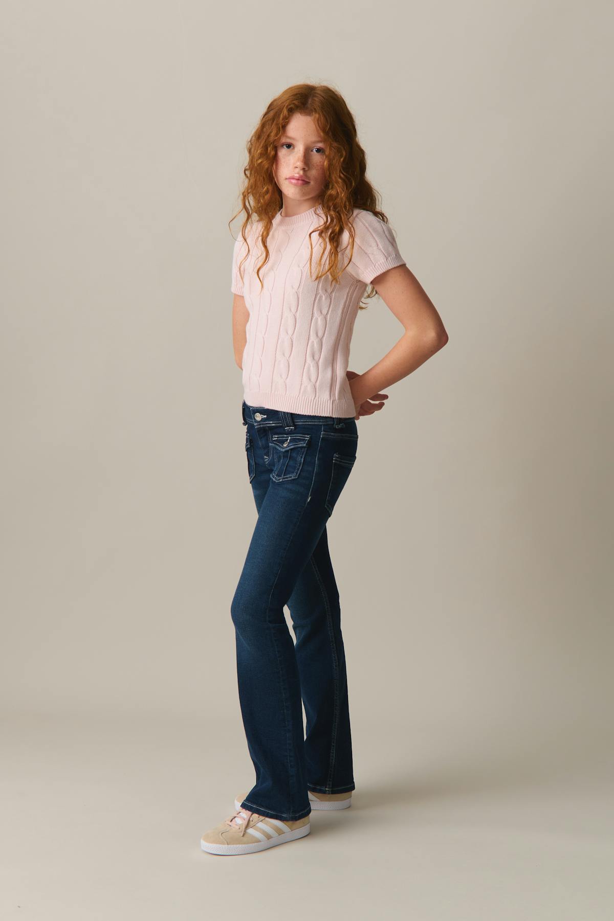 Front pocket bootcut jeans