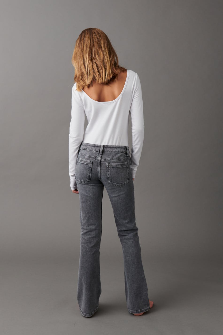 Front pocket bootcut jeans