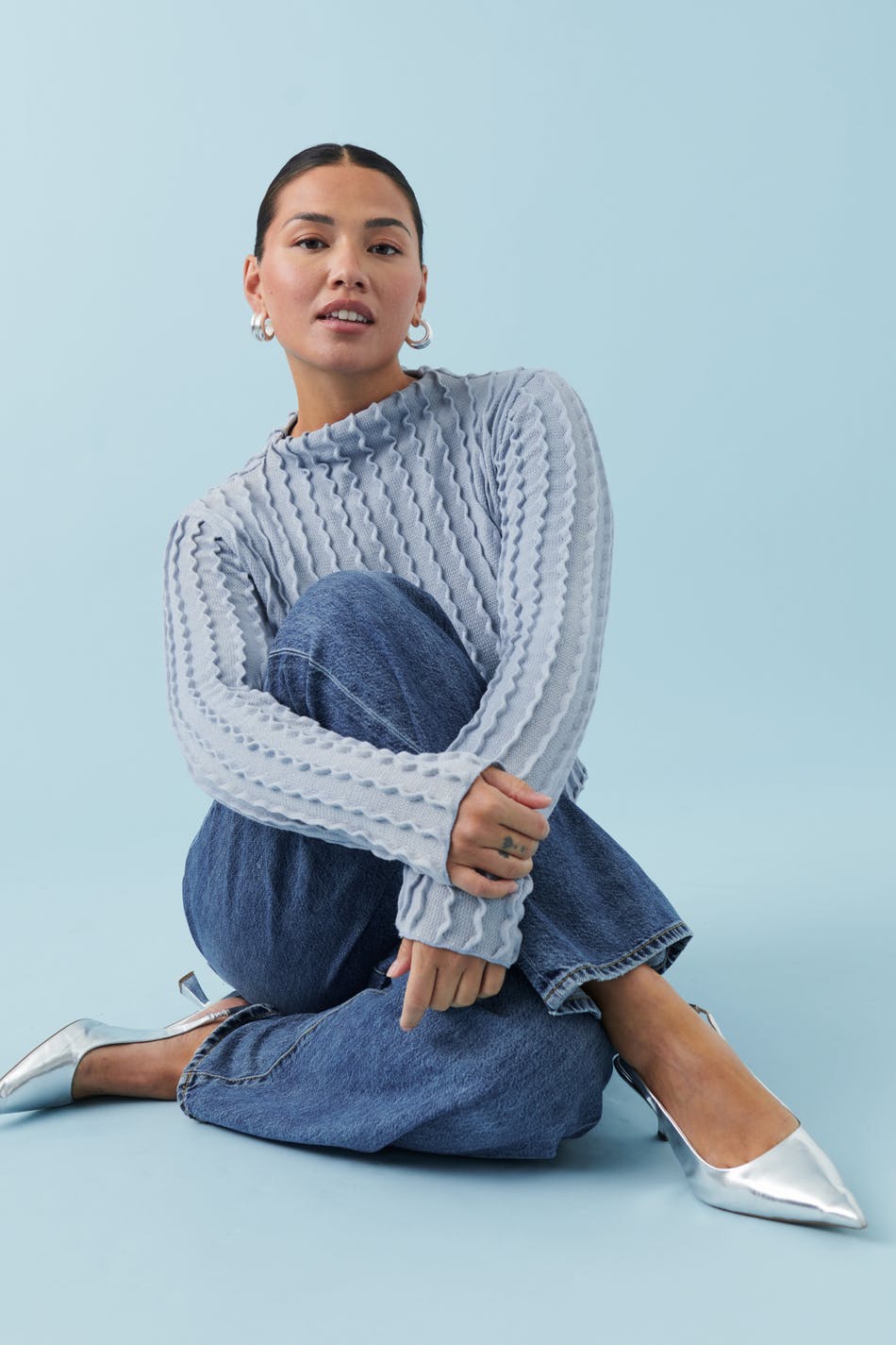 Structured long sleeve top