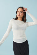 Sheer long sleeve top