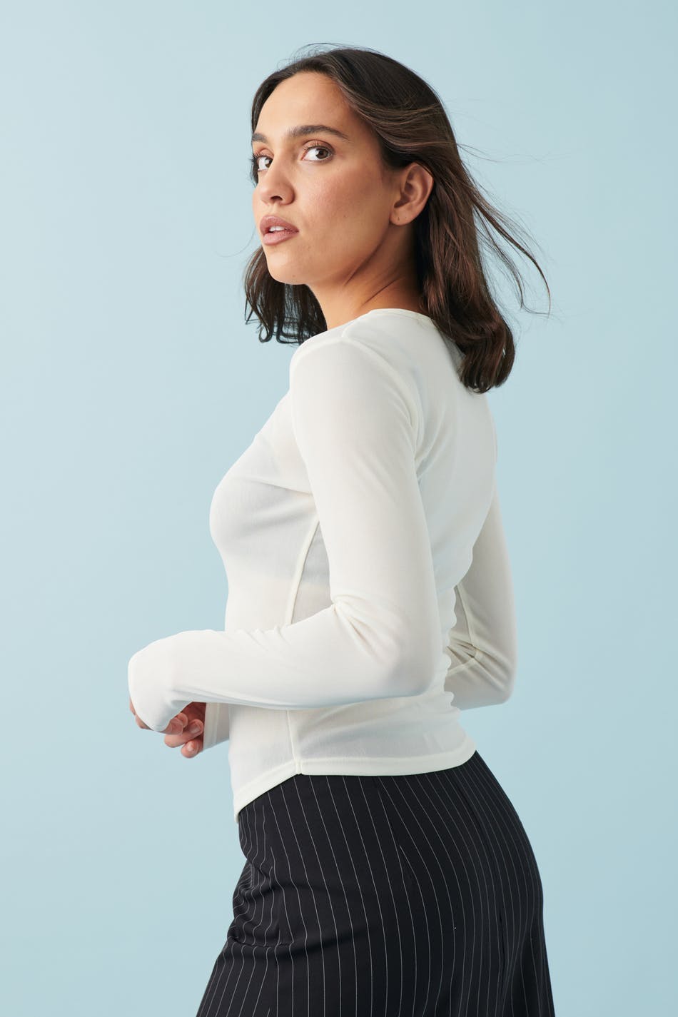 Sheer long sleeve top