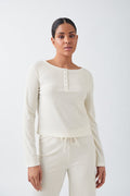 Waffle pyjamas long sleeve top