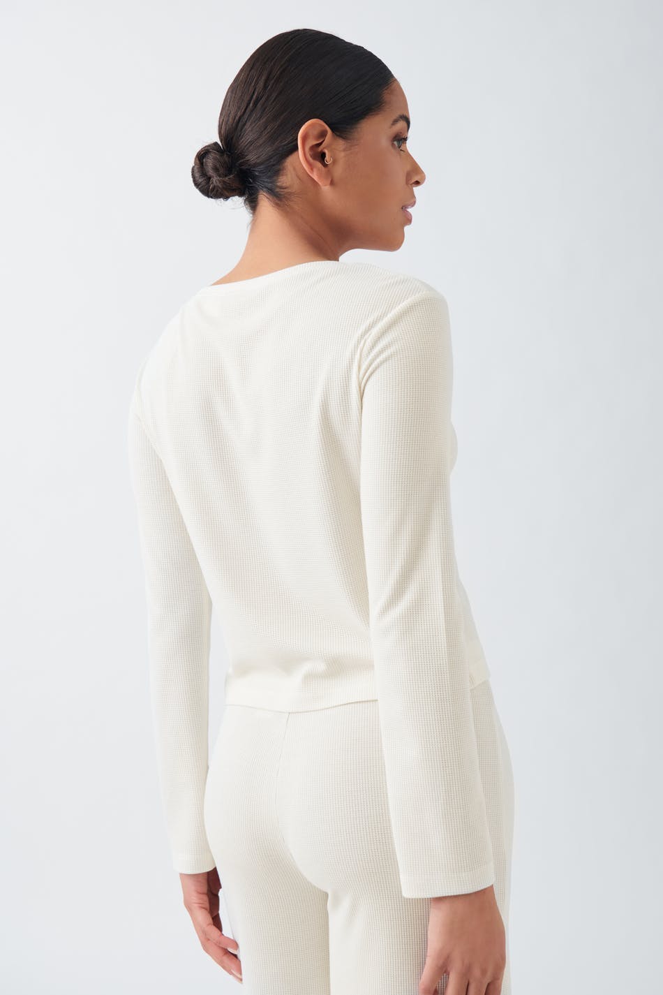 Waffle pyjamas long sleeve top