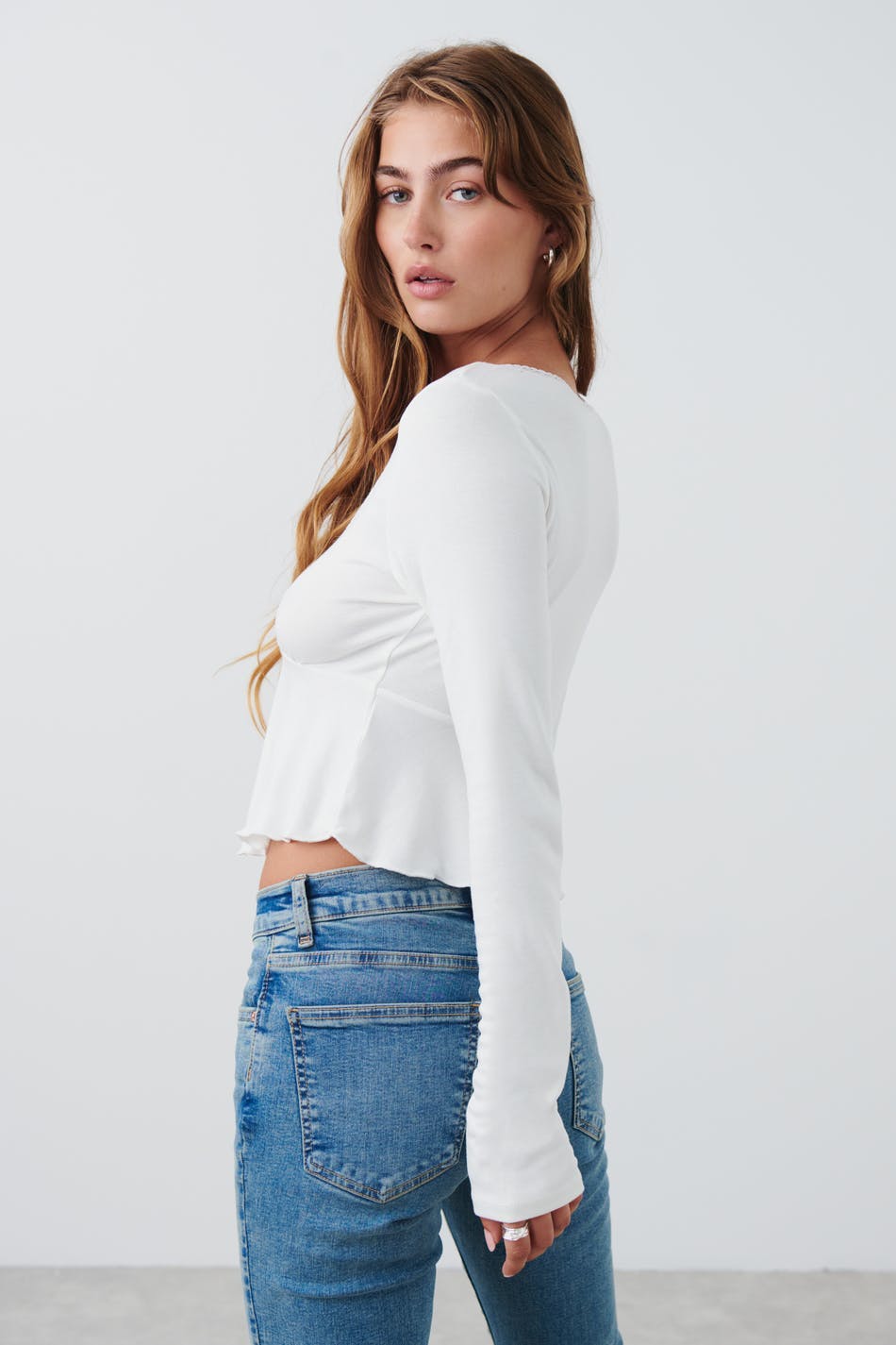 Lace detail top