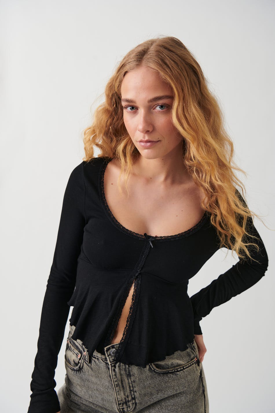 Lace detail top