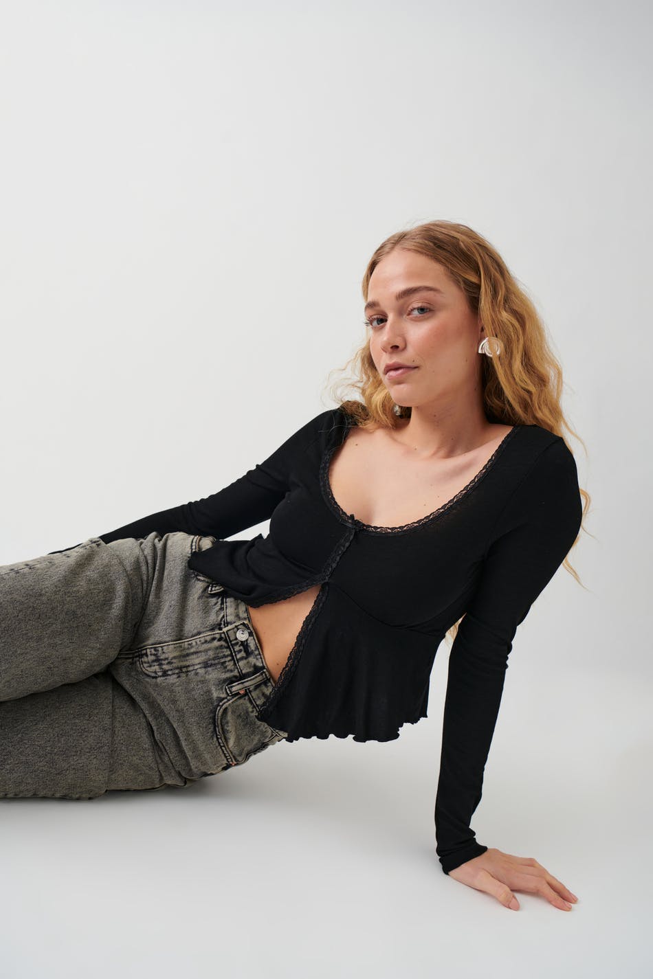 Lace detail top