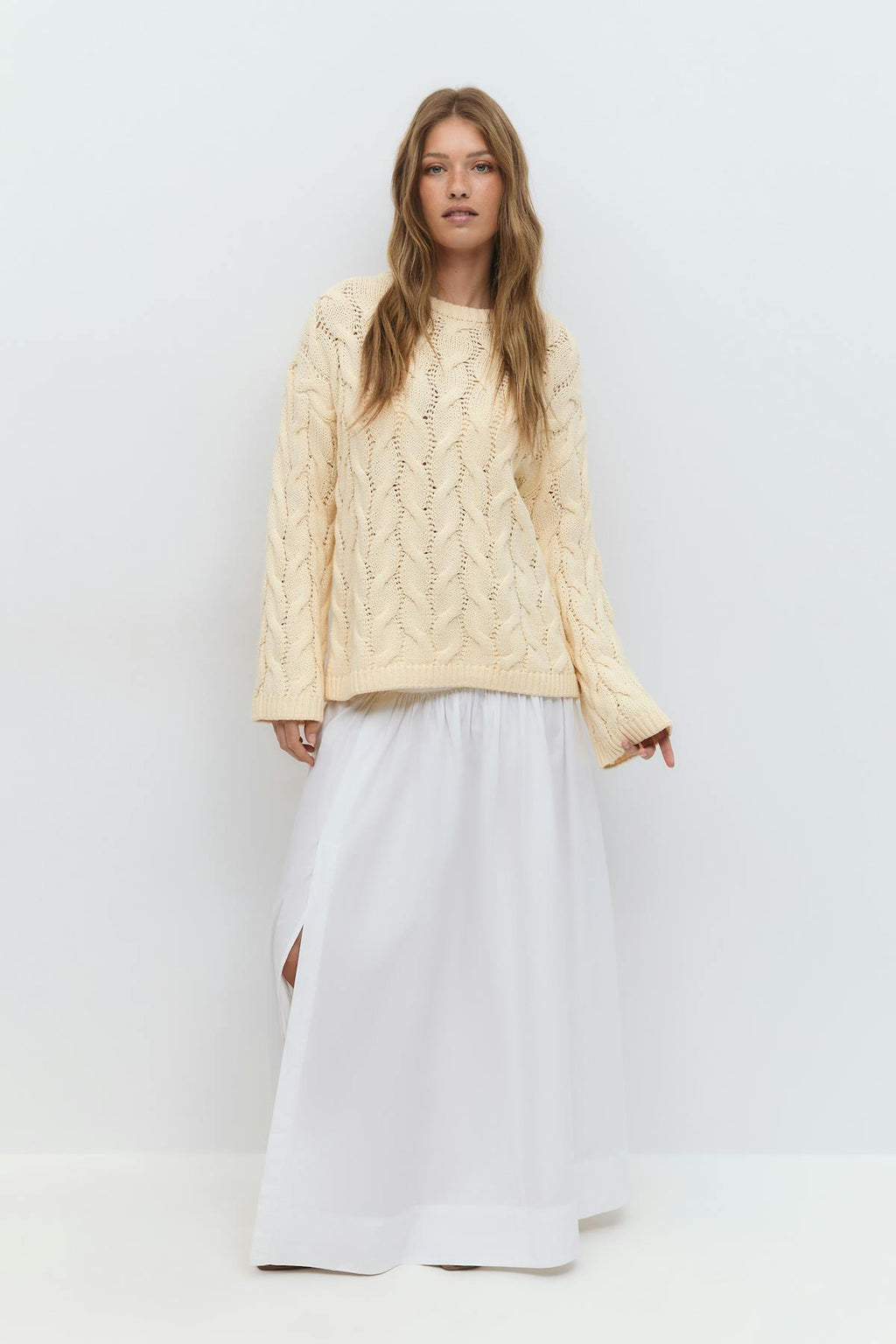 Cable knitted sweater