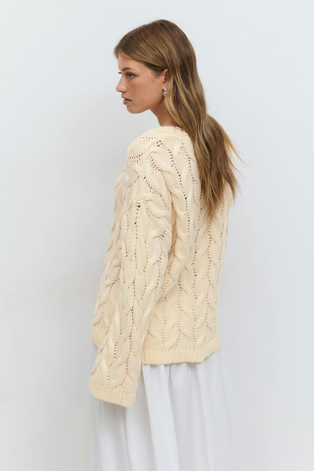 Cable knitted sweater