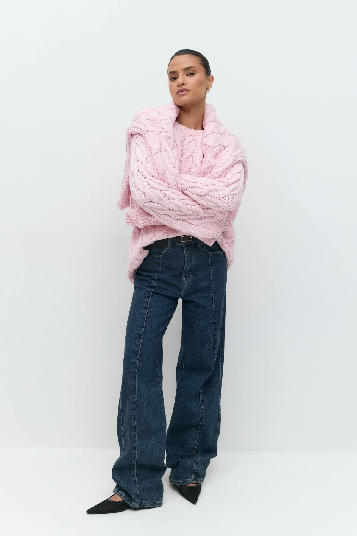 Cable knitted sweater