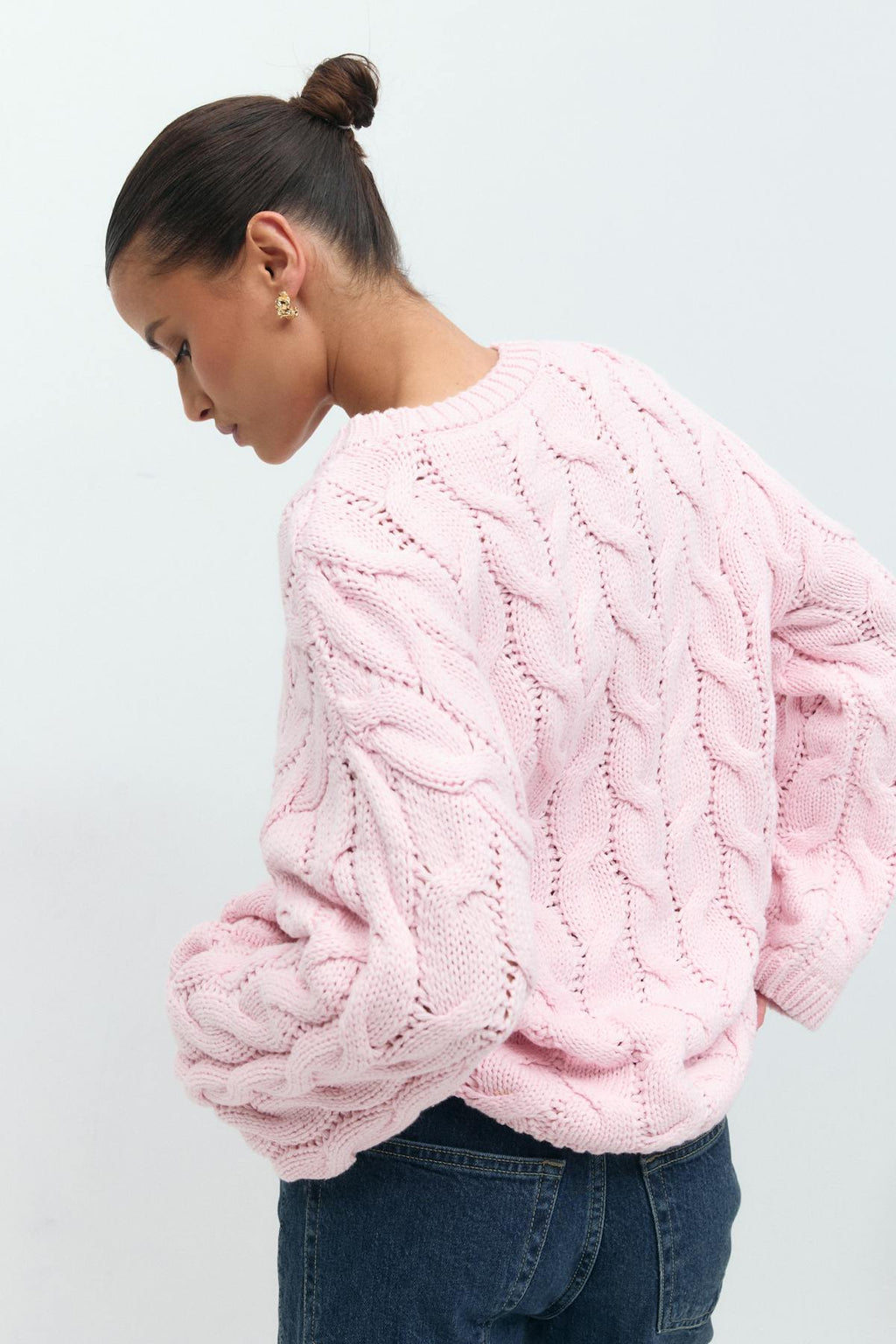 Cable knitted sweater