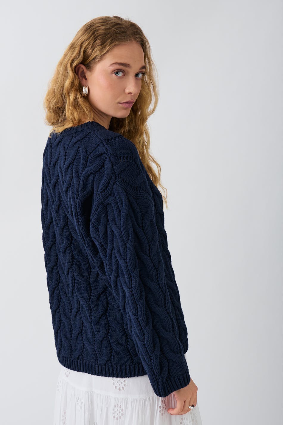 Cable knitted sweater