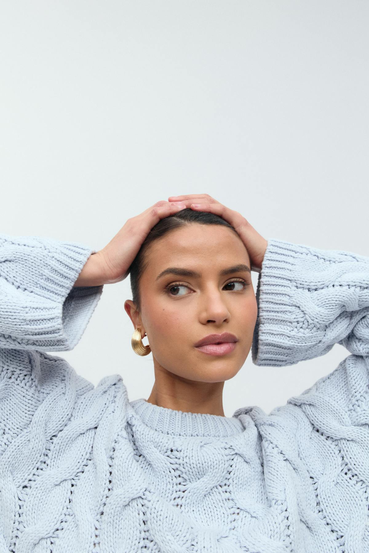 Cable knitted sweater