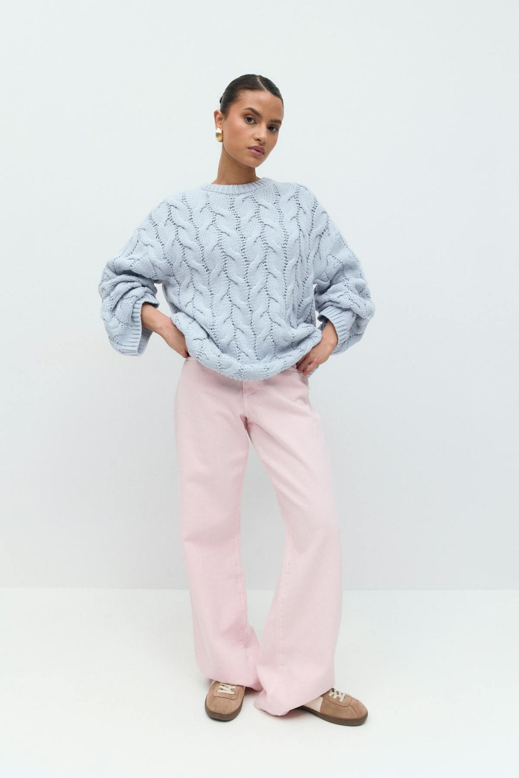 Cable knitted sweater