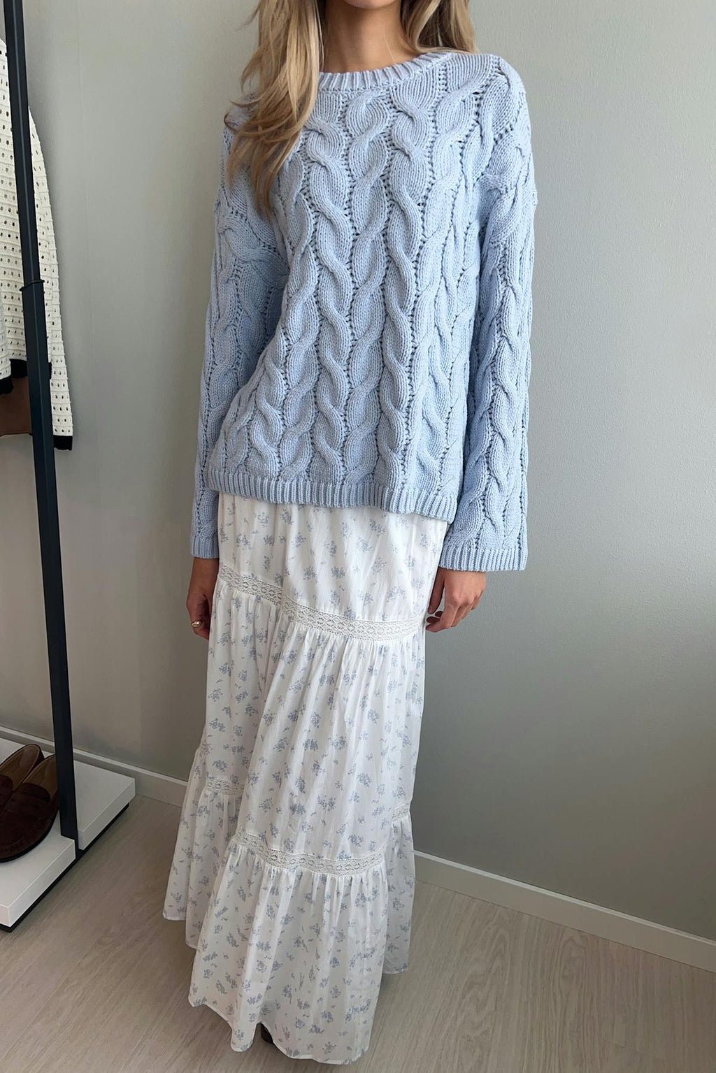 Cable knitted sweater
