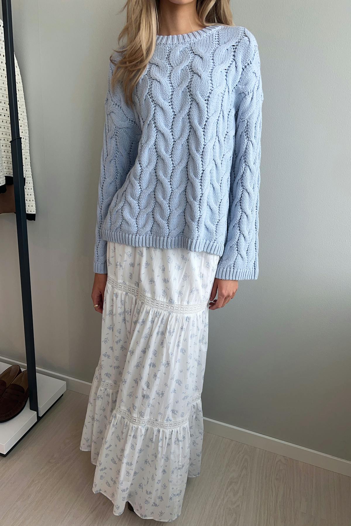 Cable knitted sweater