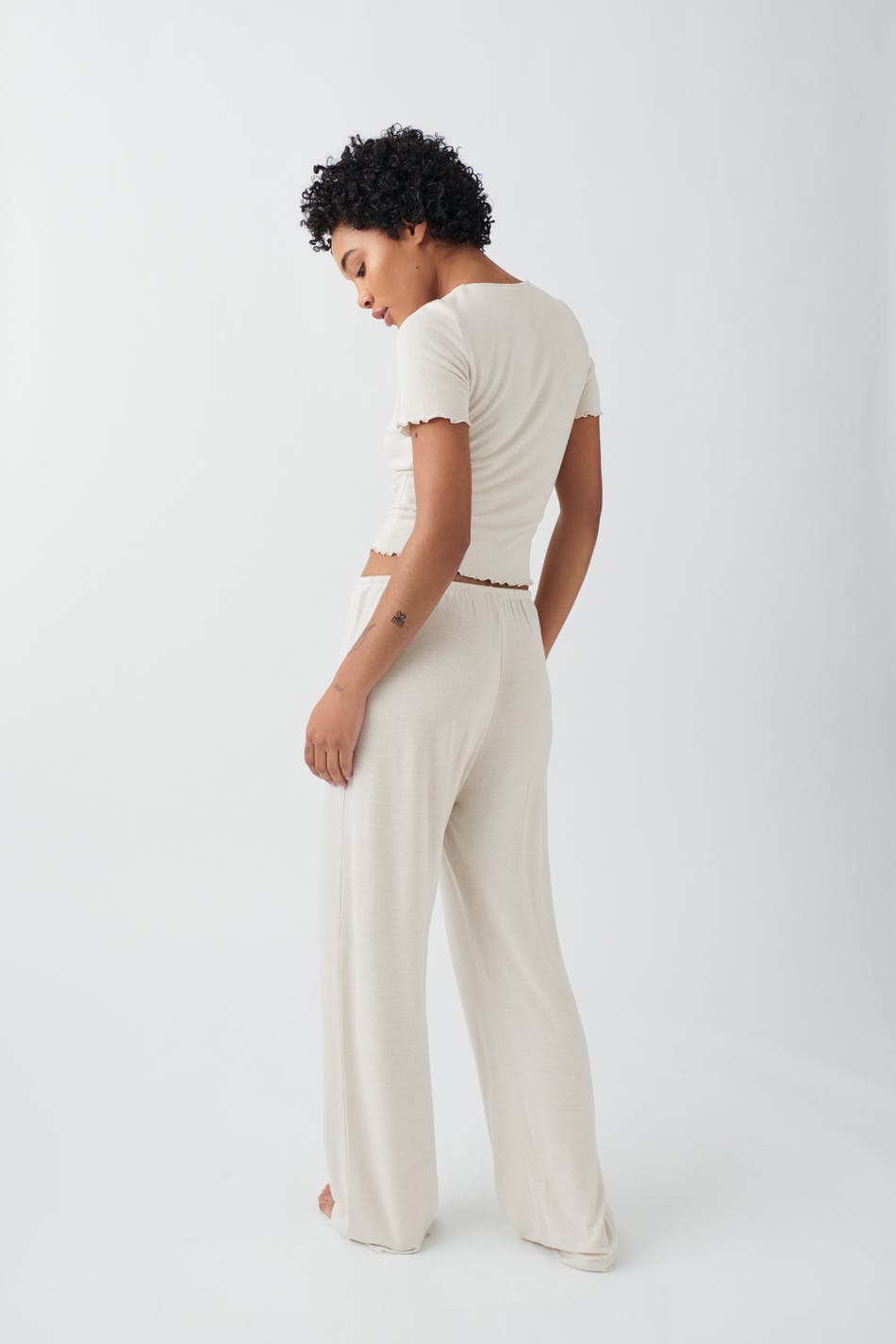 Drawstring wide trousers